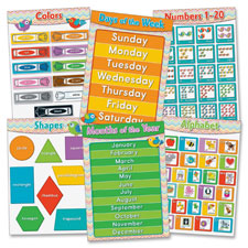 Carson Chevron Basic Skills Bulletin Board Set