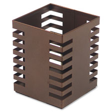 Lorell Stamped Metal Square Pencil Cup