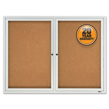 Quartet 2-Door Enclosed Outdoor Bulletin Board