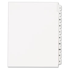 Avery Side Tab I-X & XI-XX Index Dividers