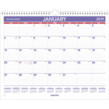 At-A-Glance 1PPM Recycled Monthly Wall Calendar