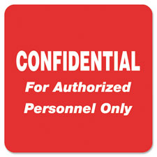 Tabbies Confidential Auth. Personnel Only Label
